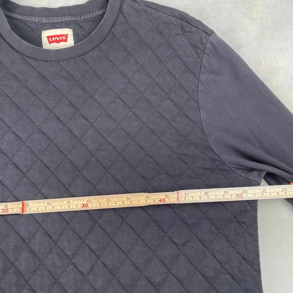 Levi Strauss & Co Sweatshirt Mens‎ L Black Quilted Casual Crewneck Long Sleeve